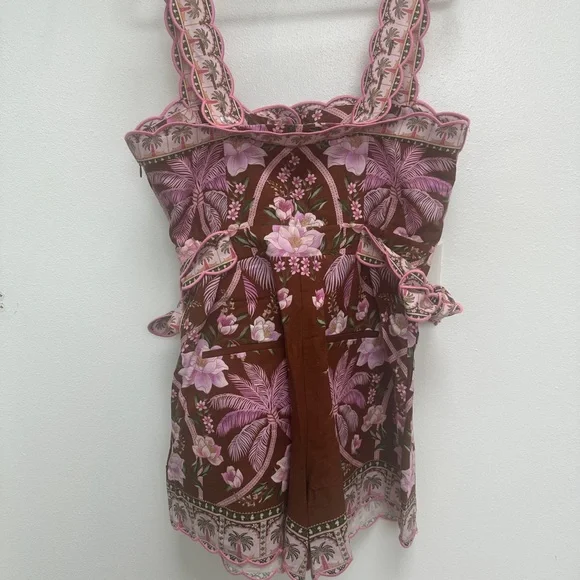 FARM Rio Tropical Pink and Brown Romper - Picture 4 of 4